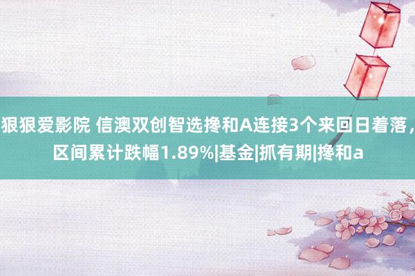 狠狠爱影院 信澳双创智选搀和A连接3个来回日着落，区间累计跌幅1.89%|基金|抓有期|搀和a