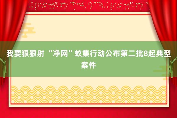 我要狠狠射 “净网”蚁集行动公布第二批8起典型案件